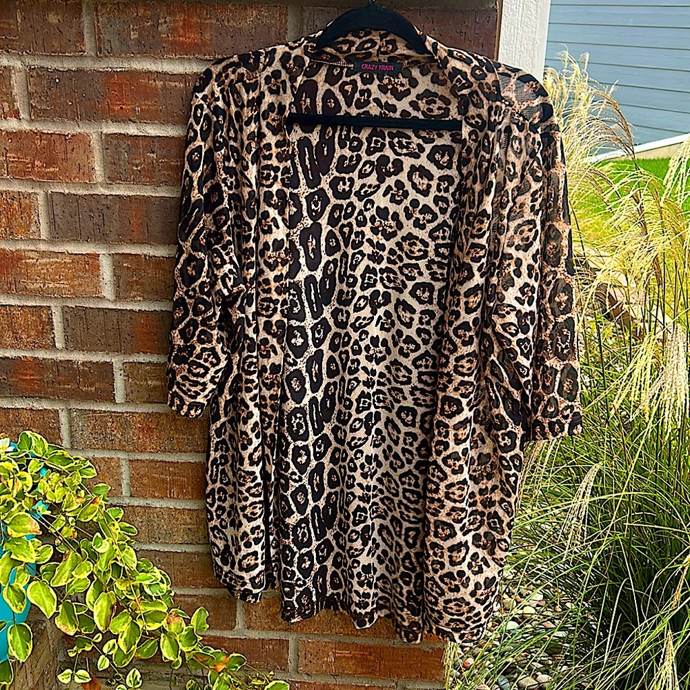 Crazy Train Leopard 🐆 O/S Kimono (slightly sheer cover up)